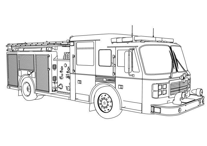 Coloring book fire truck