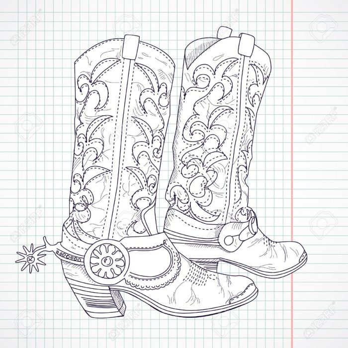 Coloring Book Cowboy Boots A Creative Venture